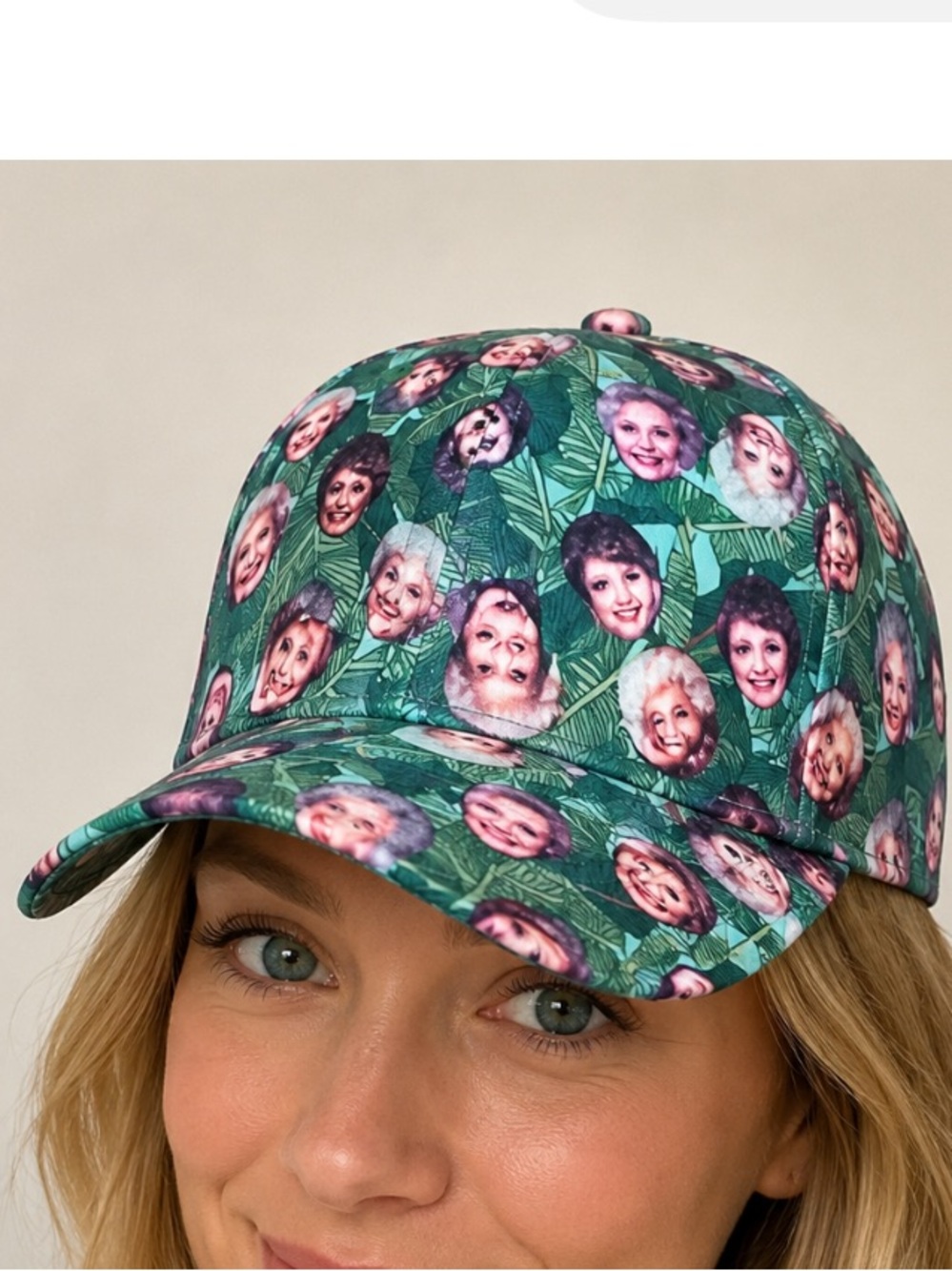 Bio world Golden Girls Tropical Print Baseball Cap | Adjustable Hat | green